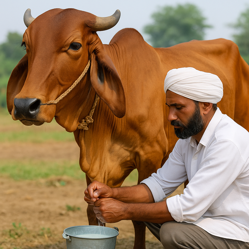 Milking Desi Cow
